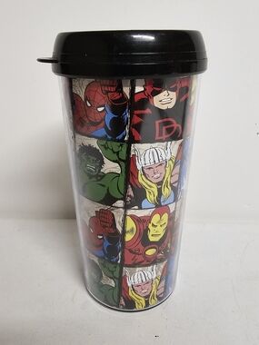 Marvel Comics Retro 16oz Plastic Travel Tumbler – Silver Buffalo